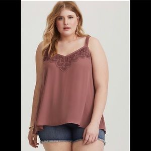 Walnut Crochet Georgette Swing Cami